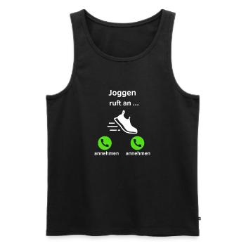 Joggen ruft an - annehmen oder annehmen? - Männer Premium Bio Tank Top - Schwarz - Vorne - Michal (187cm)