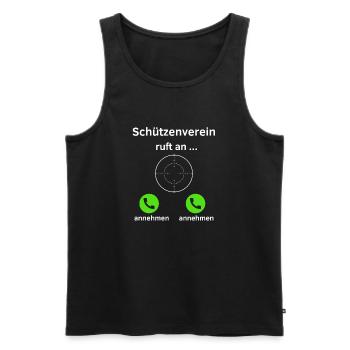 Schützenverein ruft an - annehmen oder annehmen? - Männer Premium Bio Tank Top - Schwarz - Vorne - AI Model Male 178 light (178cm)