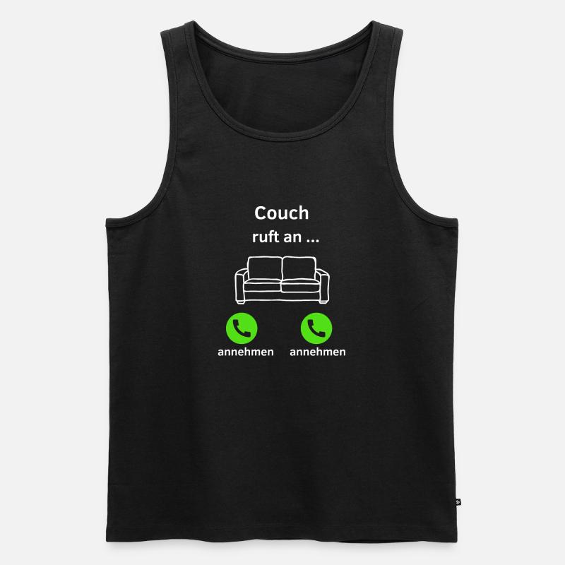 Couch ruft an - annehmen oder annehmen? - Männer Premium Bio Tank Top - Schwarz