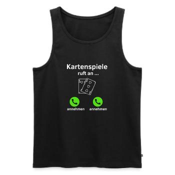 Kartenspiele ruft an - annehmen oder annehmen? - Männer Premium Bio Tank Top - Schwarz - Vorne - Michal (187cm)