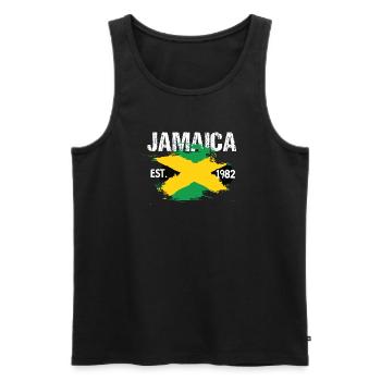 Jamaica Brush Flag Est1982 - Men's Premium Organic Tank Top - black - Front - AI Model Male 178 light (178cm)