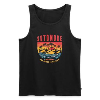 Sutomore Montenegro Strand Design - Männer Premium Bio Tank Top - Schwarz - Vorne - AI Model Male 178 light (178cm)