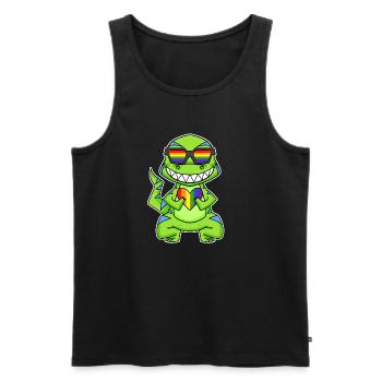 LGBT Animal Dinosaur Rainbow Heart - Men's Premium Organic Tank Top - black - Front - AI Model Male 178 light (178cm)