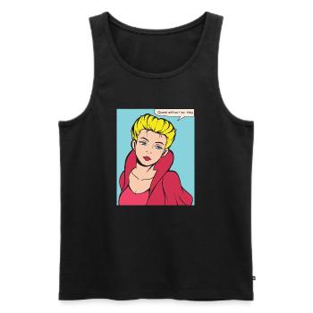 Queen Without King Pop Art - Men's Premium Organic Tank Top - black - Front - AI Model Male 178 light (178cm)