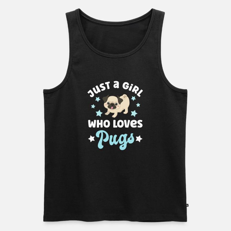 Hund Mops Möpse - Männer Premium Bio Tank Top - Schwarz