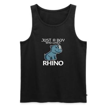 Rhino Nashorn - Männer Premium Bio Tank Top - Schwarz - Vorne - AI Model Male 178 light (178cm)
