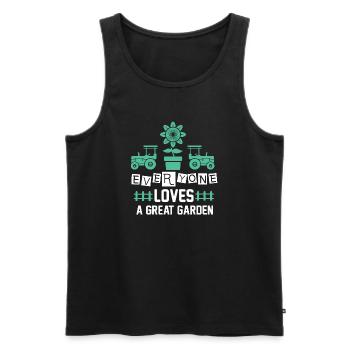 Garden Love Tractors Flower - Men's Premium Organic Tank Top - black - Front - Michal (187cm)