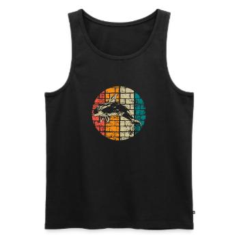 Orca Wal vintage - Männer Premium Bio Tank Top - Schwarz - Vorne - AI Model Male 178 light (178cm)