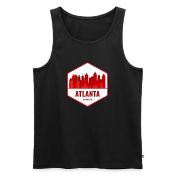 Atlanta Skyline Abzeichen - Männer Premium Bio Tank Top - Schwarz - Vorne - AI Model Male 178 light (178cm)