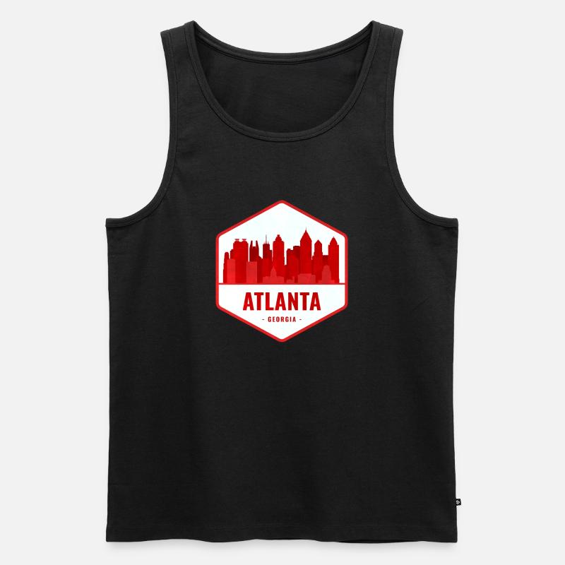 Atlanta Skyline Abzeichen - Männer Premium Bio Tank Top - Schwarz