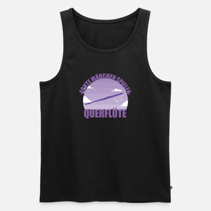 Querflöte Musikerin Instrument Mädchen Geschenk - Männer Premium Bio Tank Top - Schwarz