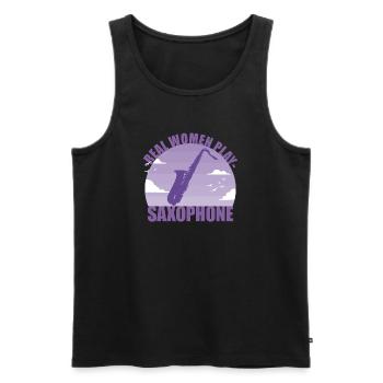 Saxophon Instrument Musikerin Mädchen Geschenk - Männer Premium Bio Tank Top - Schwarz - Vorne - Michal (187cm)