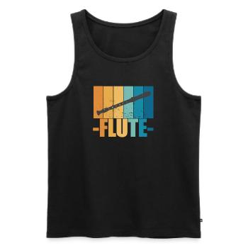 Flute Vintage Musiker Instrument Geschenk - Männer Premium Bio Tank Top - Schwarz - Vorne - Michal (187cm)