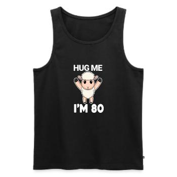 80 birthday - 80 years - hug - Men's Premium Organic Tank Top - black - Front - Michal (187cm)