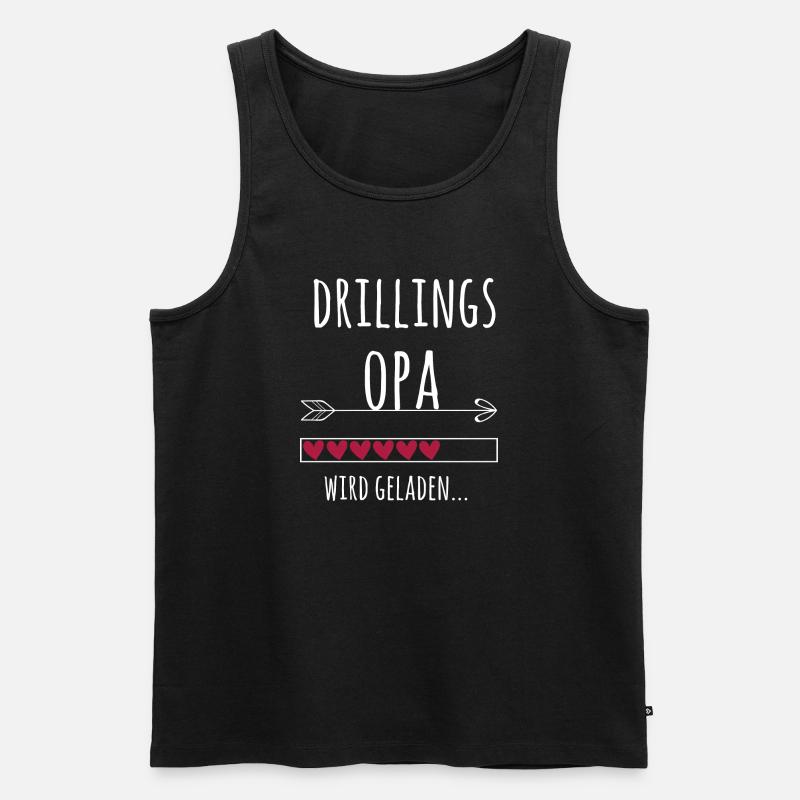 werdender Opa Drillinge Schwangerschaft Geschenk - Männer Premium Bio Tank Top - Schwarz
