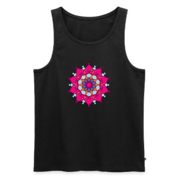 Yoga Star Pink Mandala Mediatation Yogi Decorative - Men's Premium Organic Tank Top - black - Front - AI Model Male 178 light (178cm)