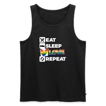Heart Love Equality LGBT Transgenre - Débardeur bio Premium Homme - noir - Devant - Michal (187cm)