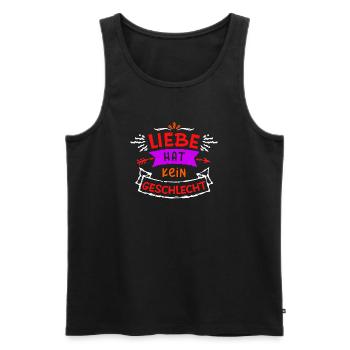 Lgbt Liebe Beziehung Statement Bisexuell Homo - Männer Premium Bio Tank Top - Schwarz - Vorne - Michal (187cm)