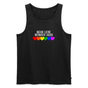 Liebe Herz Lgbt Homo Regenbogen Menschenrechte - Männer Premium Bio Tank Top - Schwarz - Vorne - Michal (187cm)