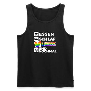 Liebe Lgbt Herz Menschenrechte Spruch Regenbogen - Männer Premium Bio Tank Top - Schwarz - Vorne - Michal (187cm)