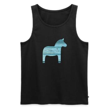 Dalapferd Holz skandinavische Weihnachten Xmas - Männer Premium Bio Tank Top - Schwarz - Vorne - AI Model Male 178 light (178cm)
