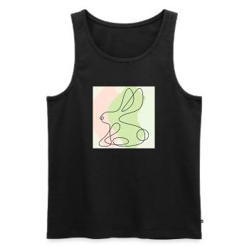 EASTER BUNNY LINE DRAWING - Men's Premium Organic Tank Top - black - Front - AI Model Male 178 light (178cm)