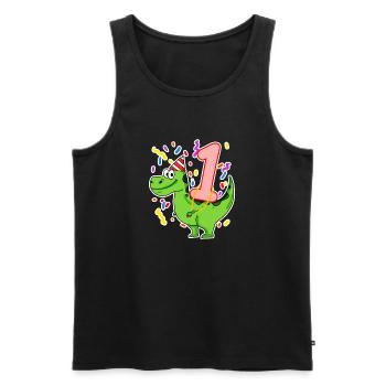 1 Jahre alt - 1 Geburtstag mit Tier Motiv - Männer Premium Bio Tank Top - Schwarz - Vorne - AI Model Male 178 light (178cm)