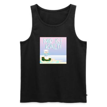 Mir ist kalt - Eisbär in Winterkleidung - STRAND - Männer Premium Bio Tank Top - Schwarz - Vorne - Michal (187cm)