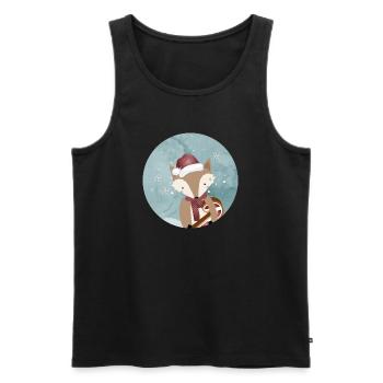 goldiger Fuchs für Weihnachten mit Zuckerstange - Männer Premium Bio Tank Top - Schwarz - Vorne - AI Model Male 178 light (178cm)