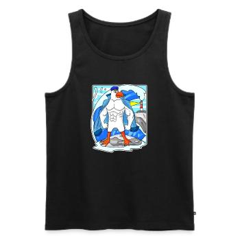 Muscles Seagull Sea North Sea Cadeau - Débardeur bio Premium Homme - noir - Devant - Michal (187cm)
