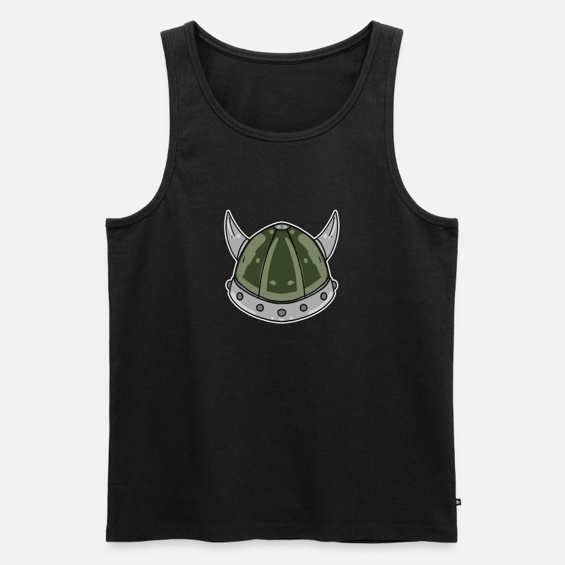 Wikinger Helm - Männer Premium Bio Tank Top - Schwarz
