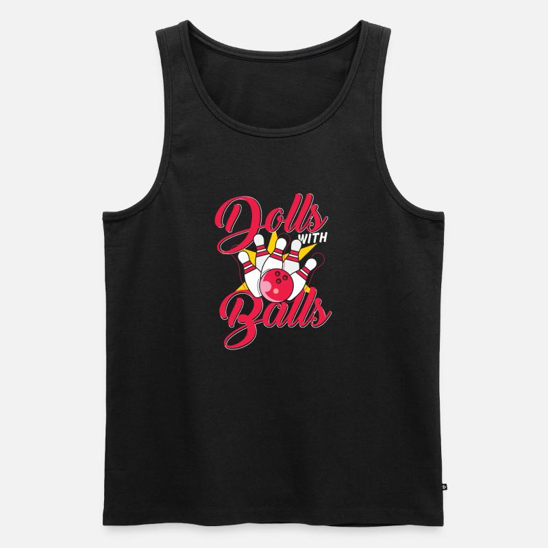 Dolls with balls bowling - Männer Premium Bio Tank Top - Schwarz