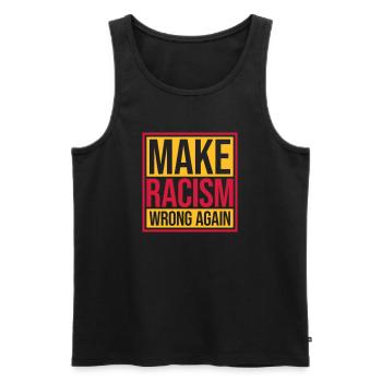 Rendre le racisme répréhensible - Débardeur bio Premium Homme - noir - Devant - AI Model Male 178 light (178cm)