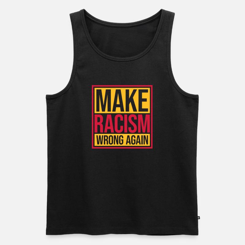 make racism wrong again - Männer Premium Bio Tank Top - Schwarz