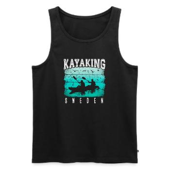 Kayak Suède - Canoë - Rafting Suède - Débardeur bio Premium Homme - noir - Devant - Michal (187cm)