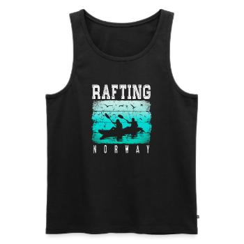 Rafting Norvège - Canoë - Kayak - Eaux vives - Débardeur bio Premium Homme - noir - Devant - Michal (187cm)