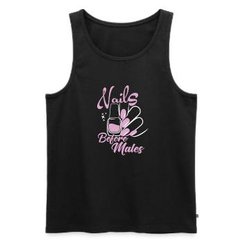 Nägel Vor Männern Nageldesignerin - Männer Premium Bio Tank Top - Schwarz - Vorne - Michal (187cm)