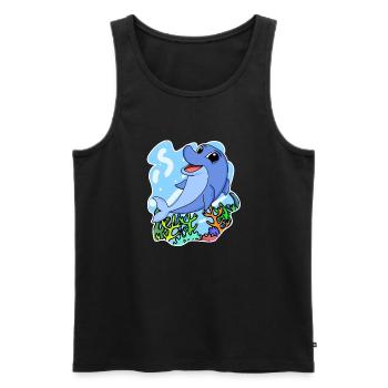 Dauphin - mammifères animaux marins environnement de conservation de la nature - Débardeur bio Premium Homme - noir - Devant - Michal (187cm)