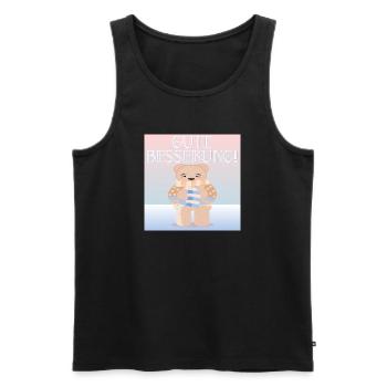 Gute Besserung - KINDER FIEBER - Männer Premium Bio Tank Top - Schwarz - Vorne - Michal (187cm)