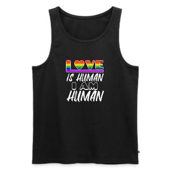 Human Rights Lgbt Love Heart Statement Homo - Men's Premium Organic Tank Top - black - Front - Michal (187cm)