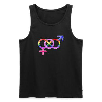Mariage homosexuel arc-en-ciel lgbt amour - Débardeur bio Premium Homme - noir - Devant - AI Model Male 178 light (178cm)