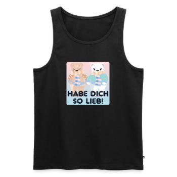 Habe Dich so lieb - Paare - Männer Premium Bio Tank Top - Schwarz - Vorne - Michal (187cm)