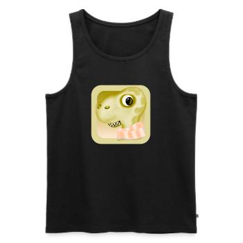 Dinosaur fever sore throat WINTER COLD - Men's Premium Organic Tank Top - black - Front - AI Model Male 178 light (178cm)
