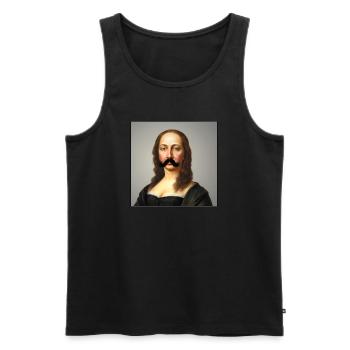 Mona lisa avec une moustache! - Débardeur bio Premium Homme - noir - Devant - Michal (187cm)