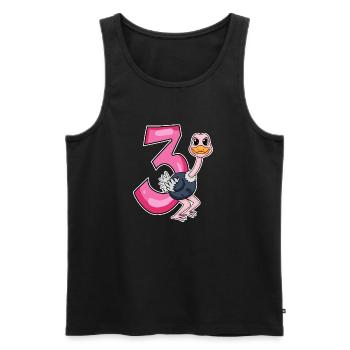 3 Jahre alt - 3. Geburtstag mit Tier Motiv - Männer Premium Bio Tank Top - Schwarz - Vorne - Michal (187cm)