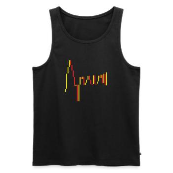 Spanische Börse Rot Gelb - Männer Premium Bio Tank Top - Schwarz - Vorne - AI Model Male 178 light (178cm)