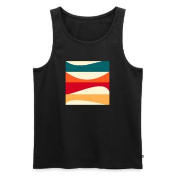 Konstruktivismus - MODERNE KUNST - HINTERGRUND - Männer Premium Bio Tank Top - Schwarz - Vorne - AI Model Male 178 light (178cm)