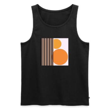 RETRO GEOMETRIE - ABSTRAKTE KUNST - Männer Premium Bio Tank Top - Schwarz - Vorne - Michal (187cm)