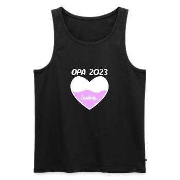Opa 2023 loading - Opa werden - Bald Opa - Männer Premium Bio Tank Top - Schwarz - Vorne - Michal (187cm)