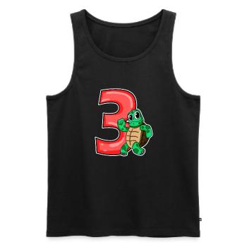 3 Jahre alt - 3. Geburtstag mit Tier Motiv - Männer Premium Bio Tank Top - Schwarz - Vorne - Michal (187cm)